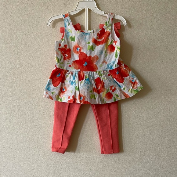 EUC Janie & Jack Floral Top & Pants size 18-24 mos - Picture 2 of 11